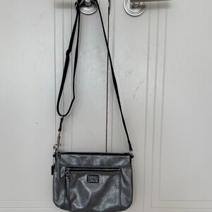 Coach Metallic Silver Messenger Bag